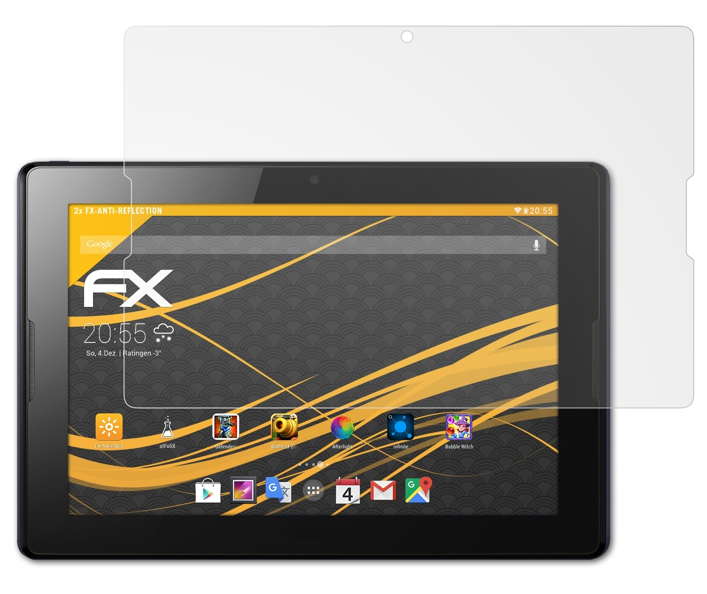 Lenovo FX-Antireflex ATFOLIX A10-70) 2x Displayschutz(für