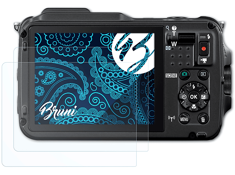 2x AW120) BRUNI Nikon Coolpix Schutzfolie(für Basics-Clear
