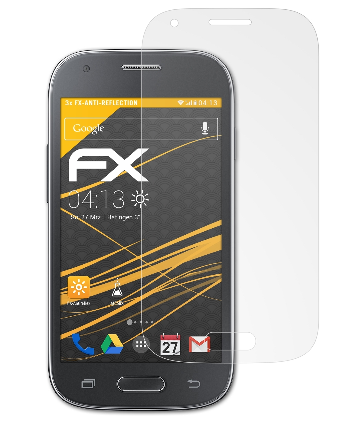 Ace Samsung ATFOLIX (SM-G310)) Style FX-Antireflex 3x Displayschutz(für Galaxy