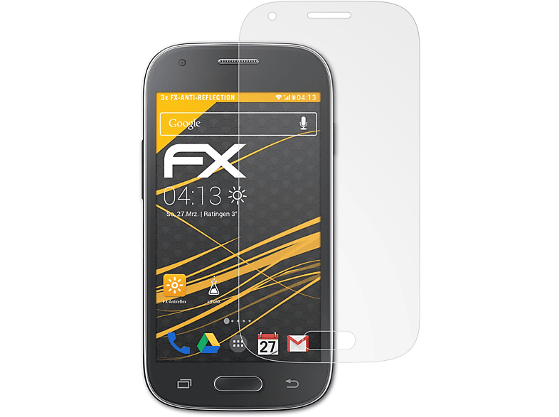 ATFOLIX 3x FX-Antireflex Displayschutz(für Style Ace (SM-G310)) Galaxy Samsung