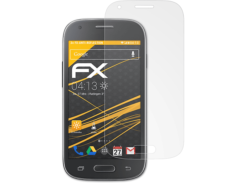 ATFOLIX 3x FX-Antireflex Displayschutz(für Ace (SM-G310)) Style Galaxy Samsung