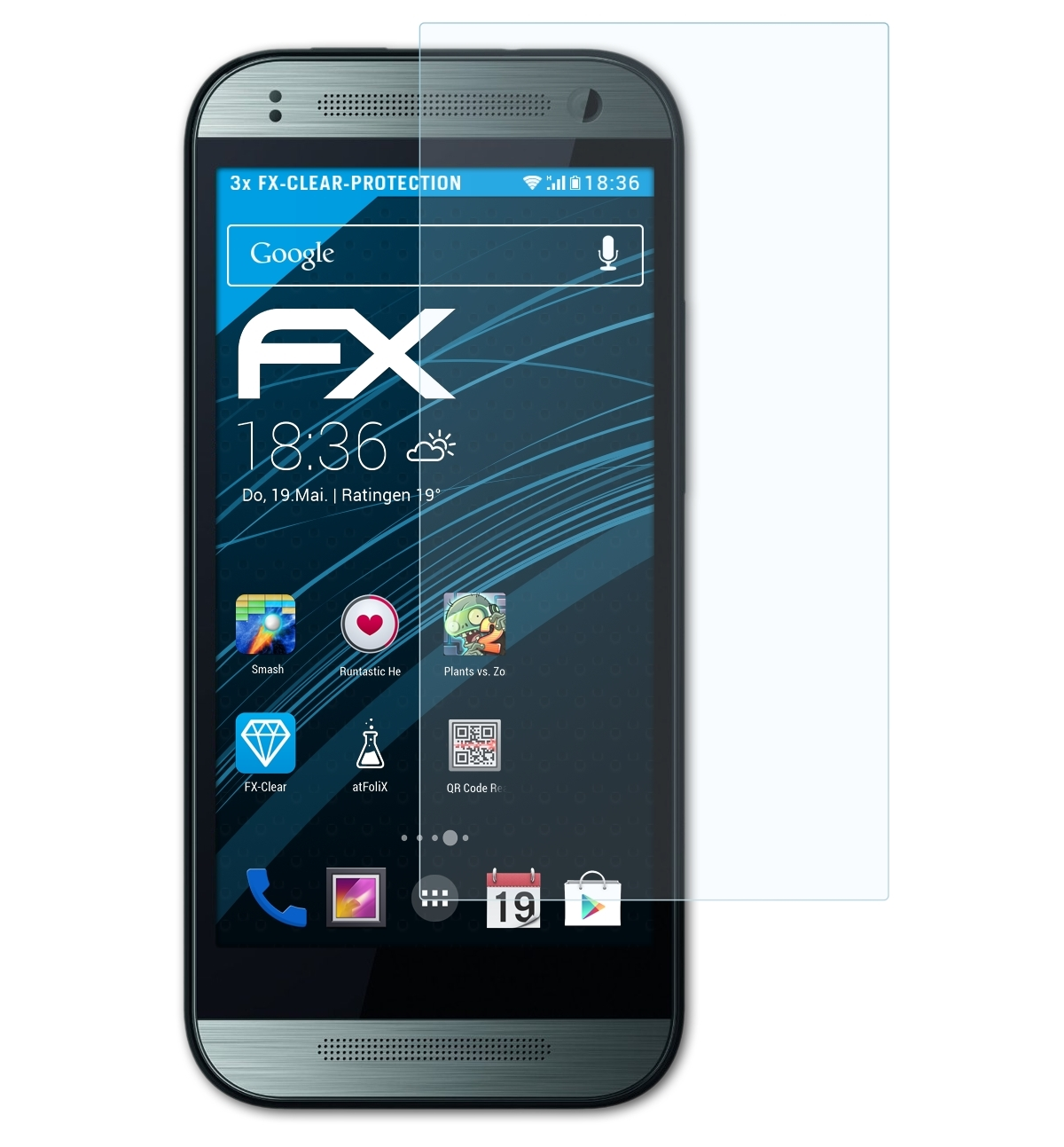 ATFOLIX 3x FX-Clear Displayschutz(für One 2) mini HTC