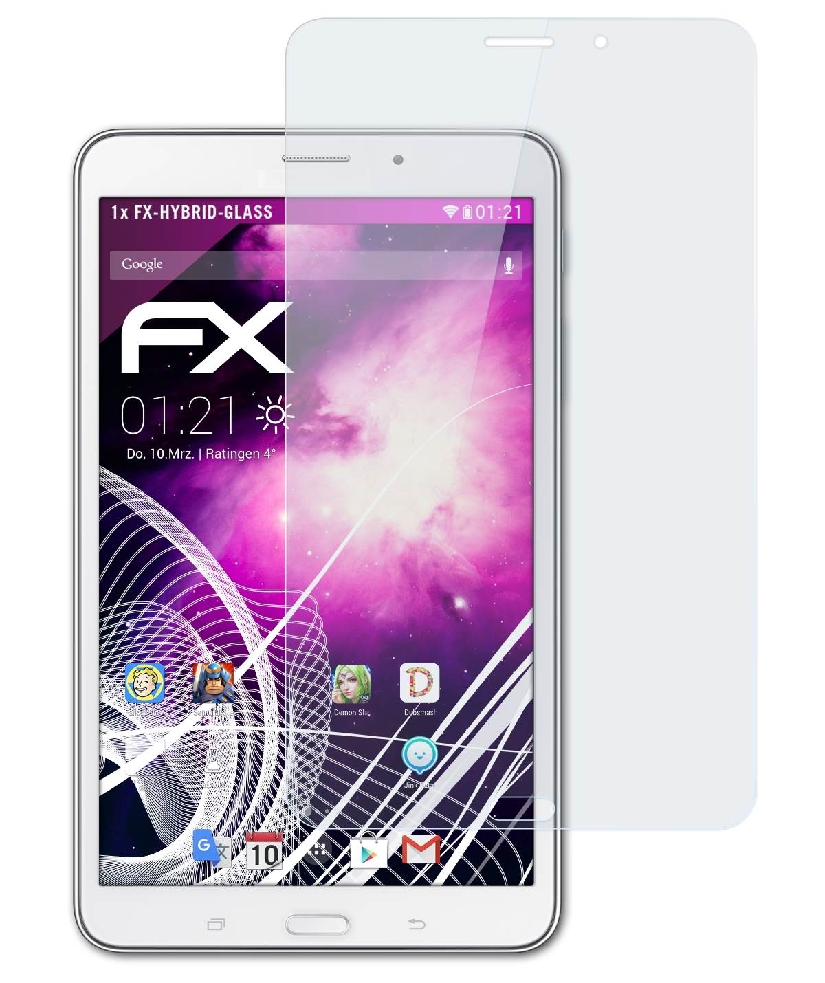 4 T335)) Galaxy Tab Samsung (LTE/3G Schutzglas(für ATFOLIX FX-Hybrid-Glass 8.0