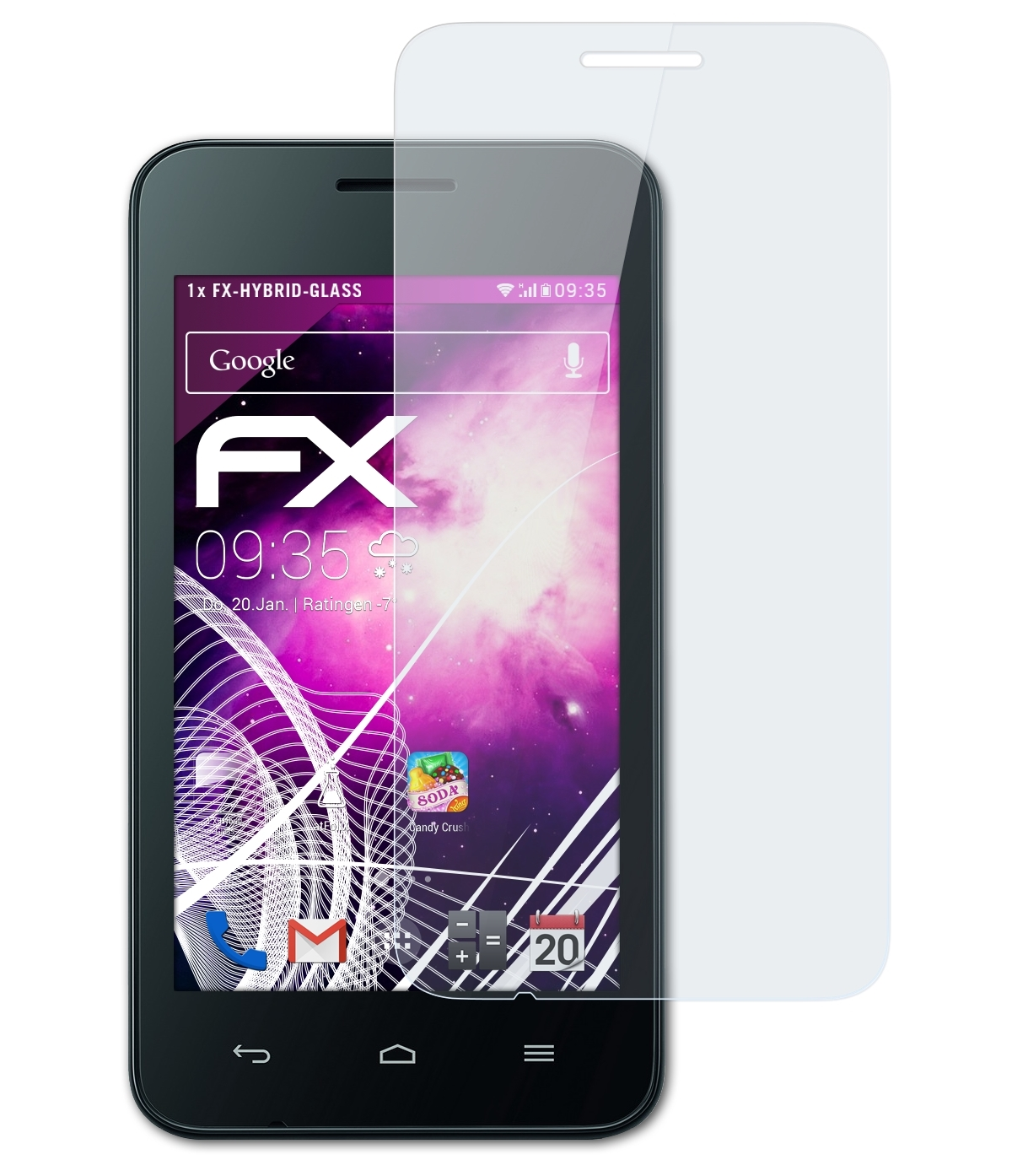 ATFOLIX FX-Hybrid-Glass Schutzglas(für Huawei Y330) Ascend
