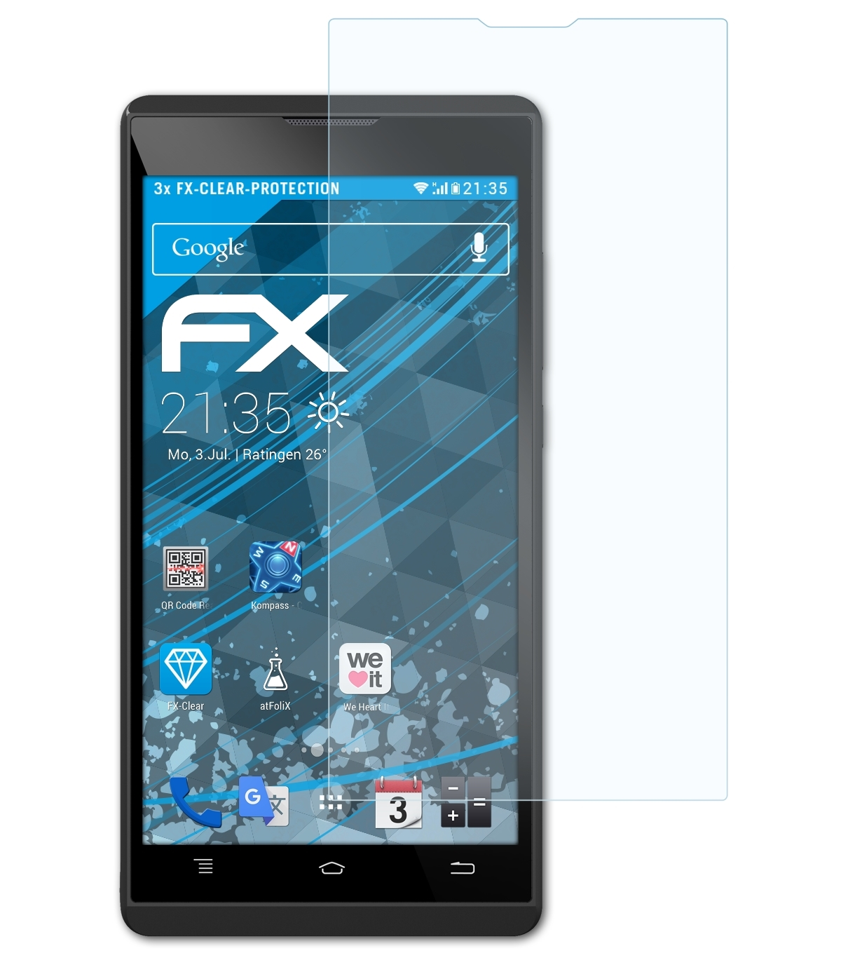 ATFOLIX 50b Oxygen) 3x FX-Clear Displayschutz(für Archos