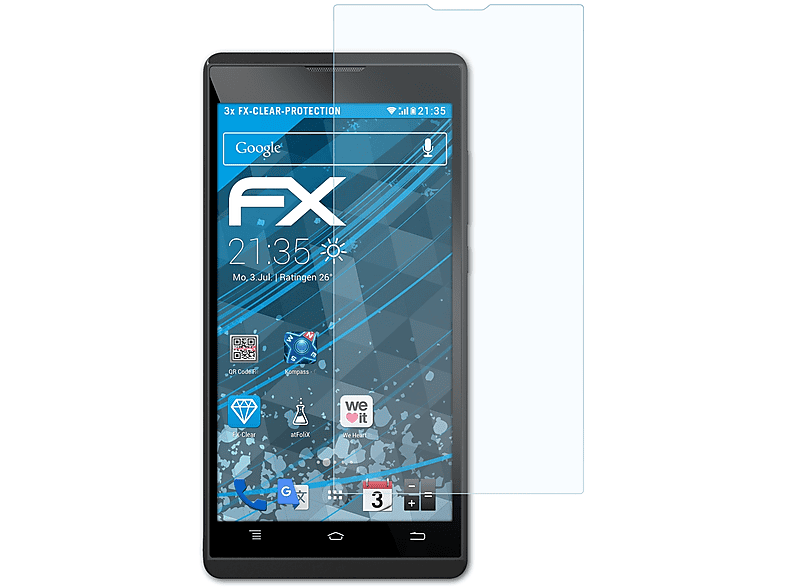 ATFOLIX 3x FX-Clear Displayschutz(für Archos Oxygen) 50b