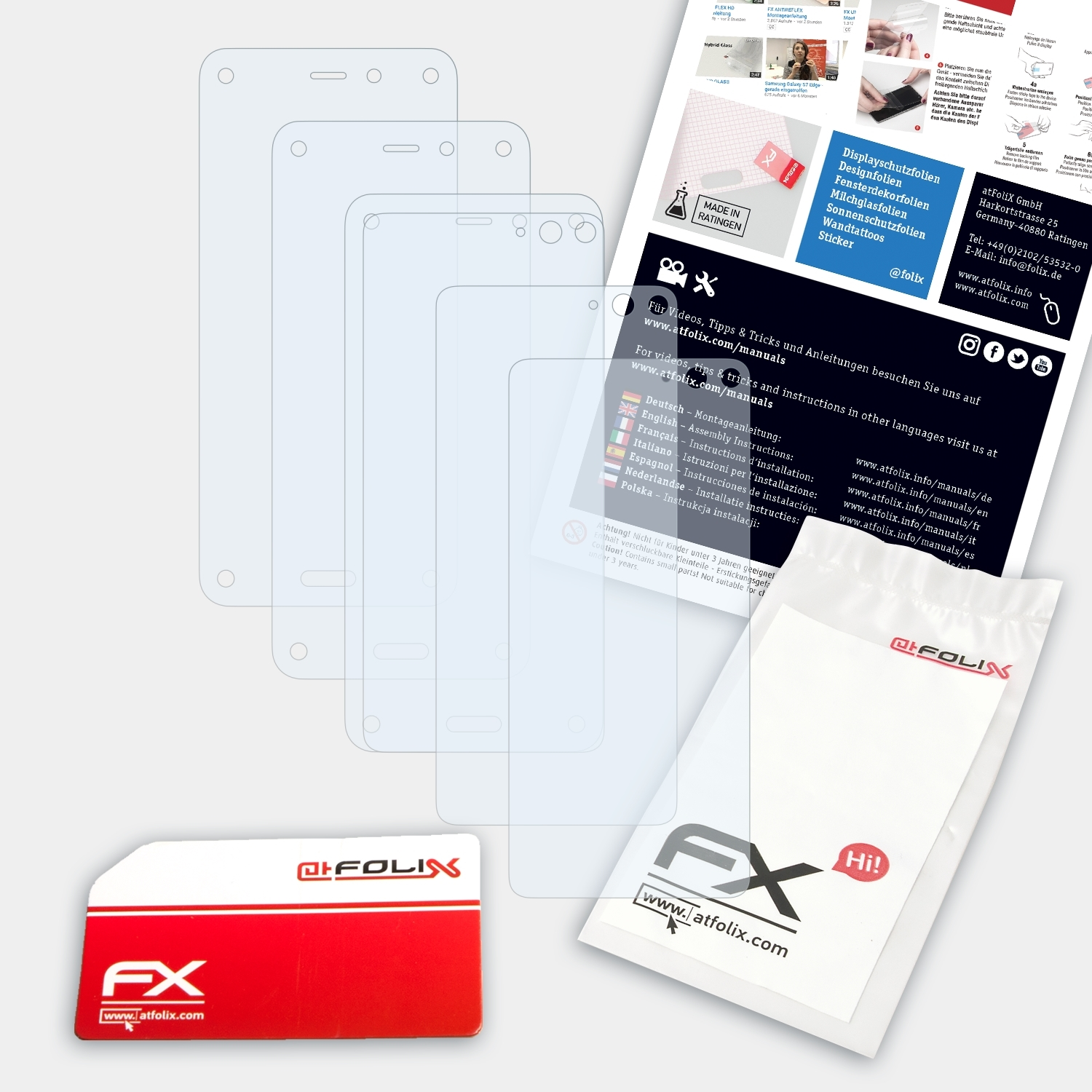 ATFOLIX 3x FX-Clear Displayschutz(für Amazon Phone) Fire