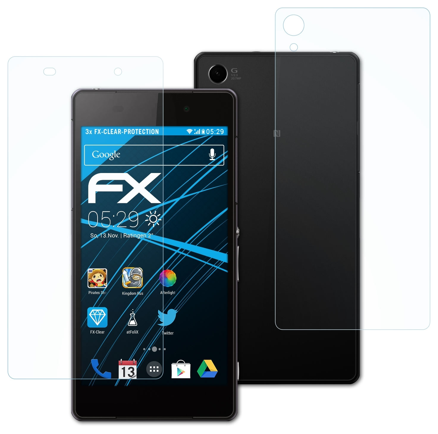ATFOLIX 3x FX-Clear Displayschutz(für Sony Z2) Xperia