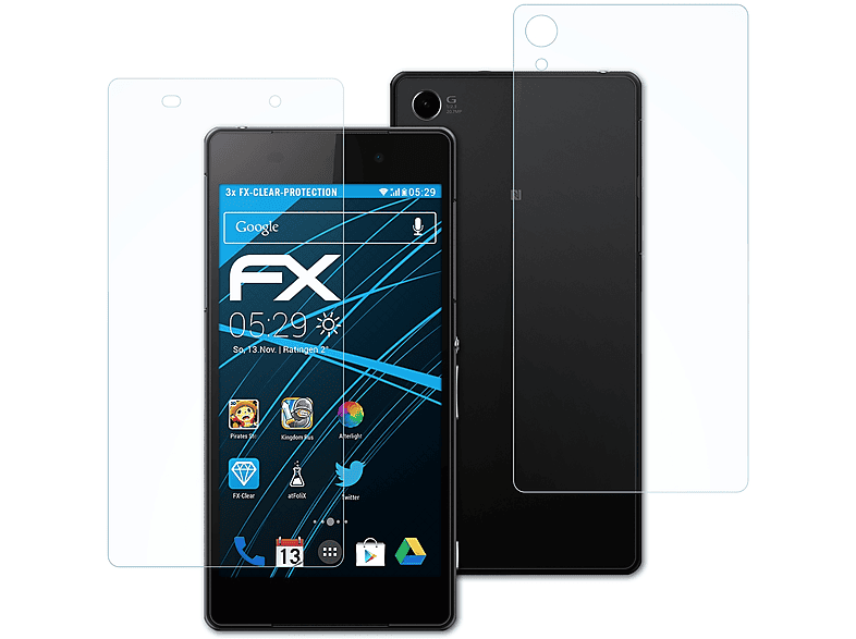 ATFOLIX 3x FX-Clear Displayschutz(für Sony Xperia Z2)
