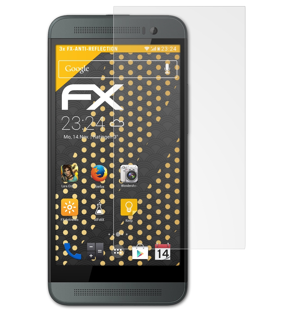 ATFOLIX 3x E8) FX-Antireflex HTC Displayschutz(für One