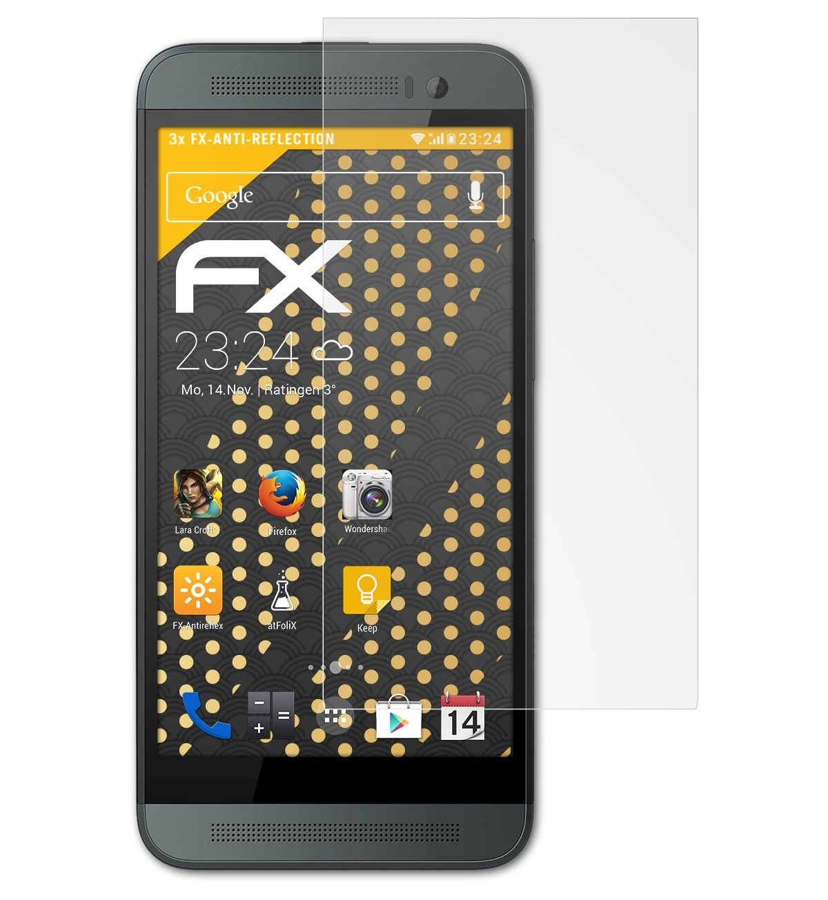 ATFOLIX 3x FX-Antireflex HTC One E8) Displayschutz(für