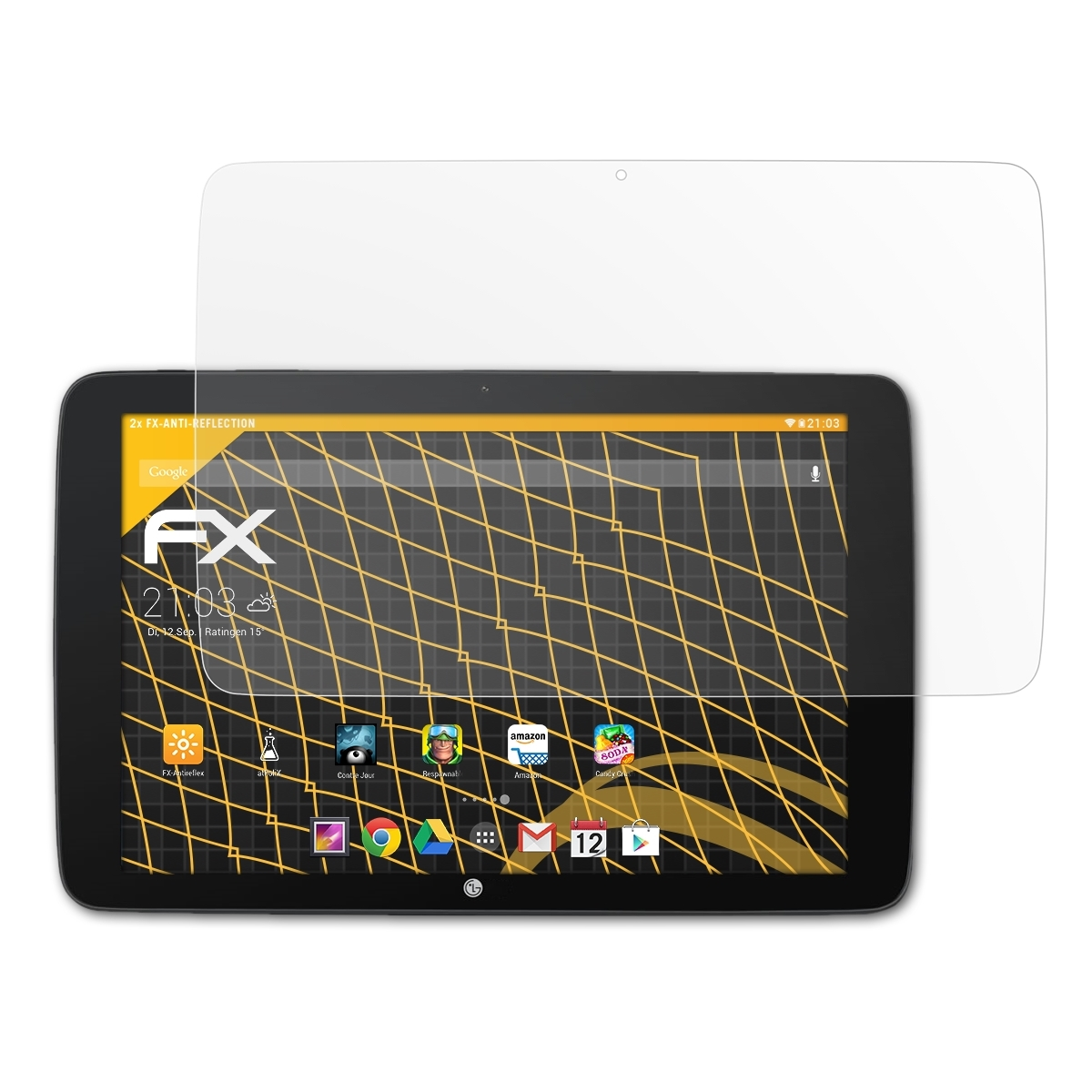 ATFOLIX G FX-Antireflex Pad 10.1) Displayschutz(für 2x LG