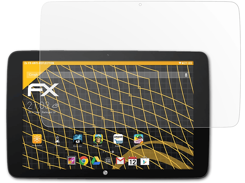ATFOLIX 2x FX-Antireflex Displayschutz(für LG G Pad 10.1)