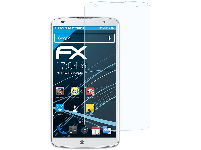 ATFOLIX 3x FX-Clear Displayschutz(für LG G Pro 2)