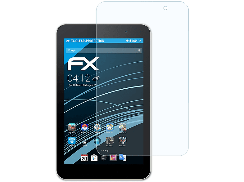 ATFOLIX 2x FX-Clear Displayschutz(für Asus 7 Pad MeMO (ME176C))