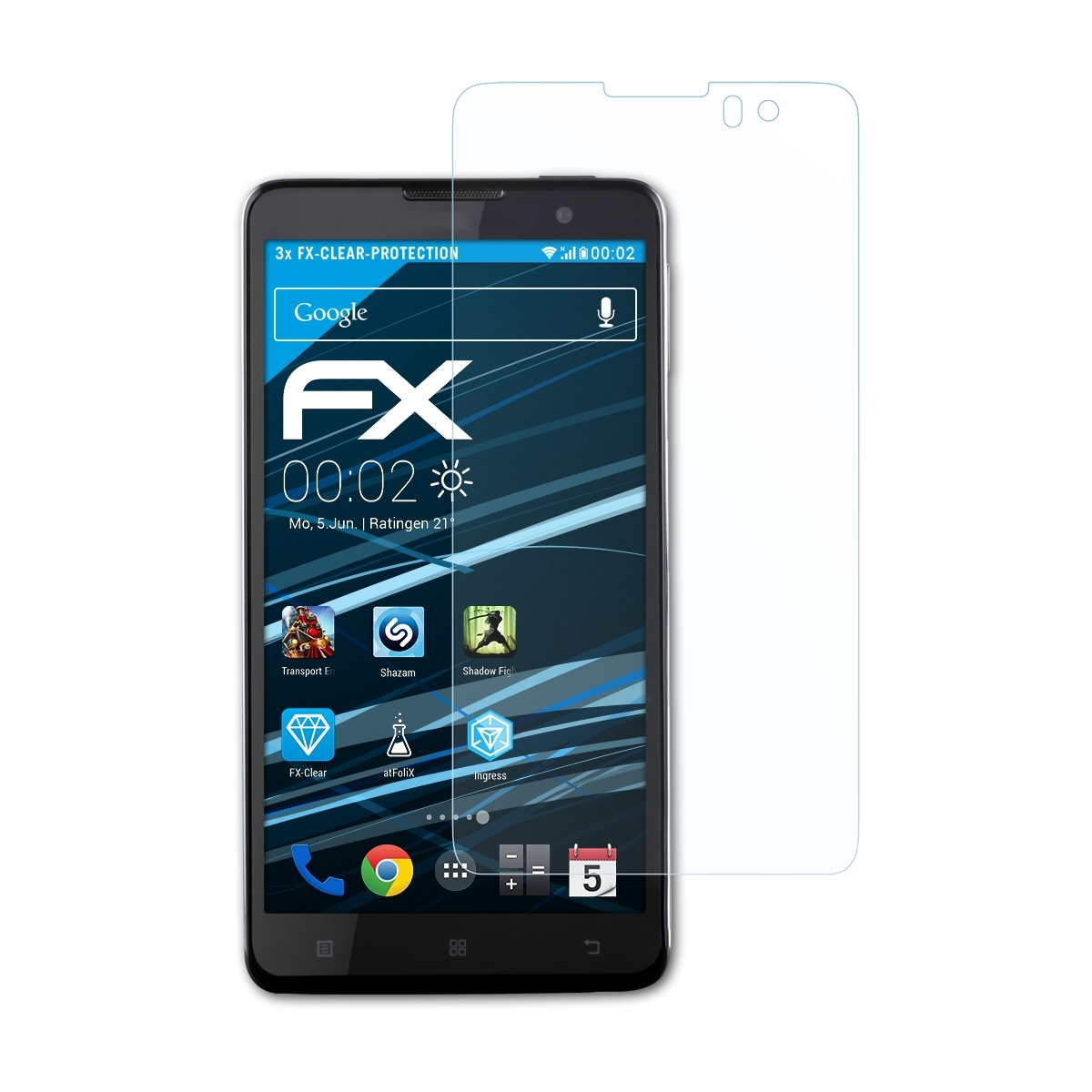 3x Lenovo S898T) FX-Clear ATFOLIX Displayschutz(für