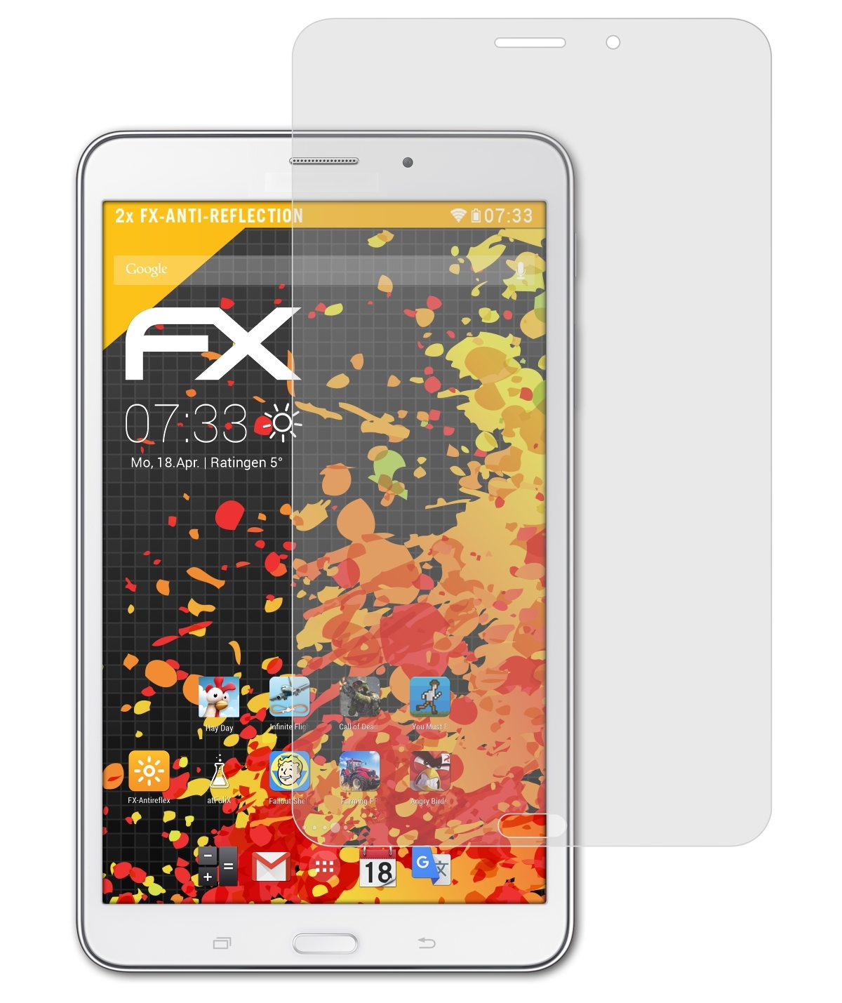 Tab 2x ATFOLIX Galaxy T335)) FX-Antireflex 8.0 4 Displayschutz(für Samsung (LTE/3G