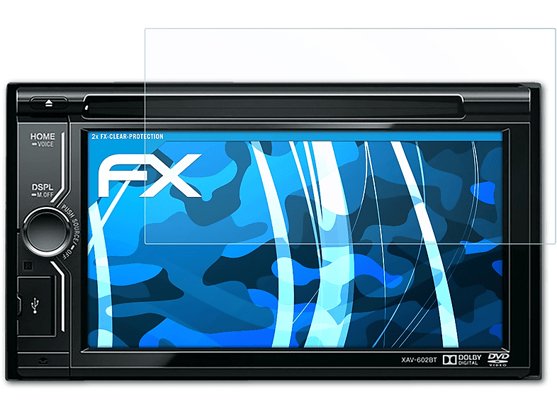 ATFOLIX 2x FX-Clear Displayschutz(für Sony XAV-602BT)