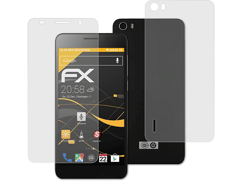 ATFOLIX 3x FX-Antireflex Displayschutz(für Huawei Honor 6)