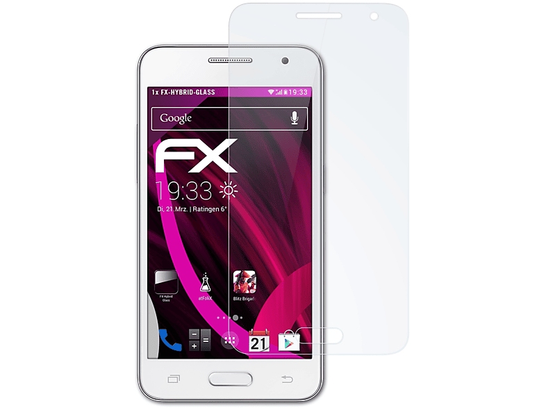 ATFOLIX FX-Hybrid-Glass Schutzglas(für Samsung Galaxy Core 2)