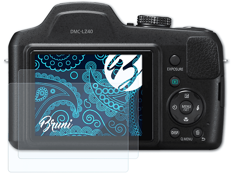 BRUNI Lumix Basics-Clear Panasonic 2x Schutzfolie(für DMC-LZ40)
