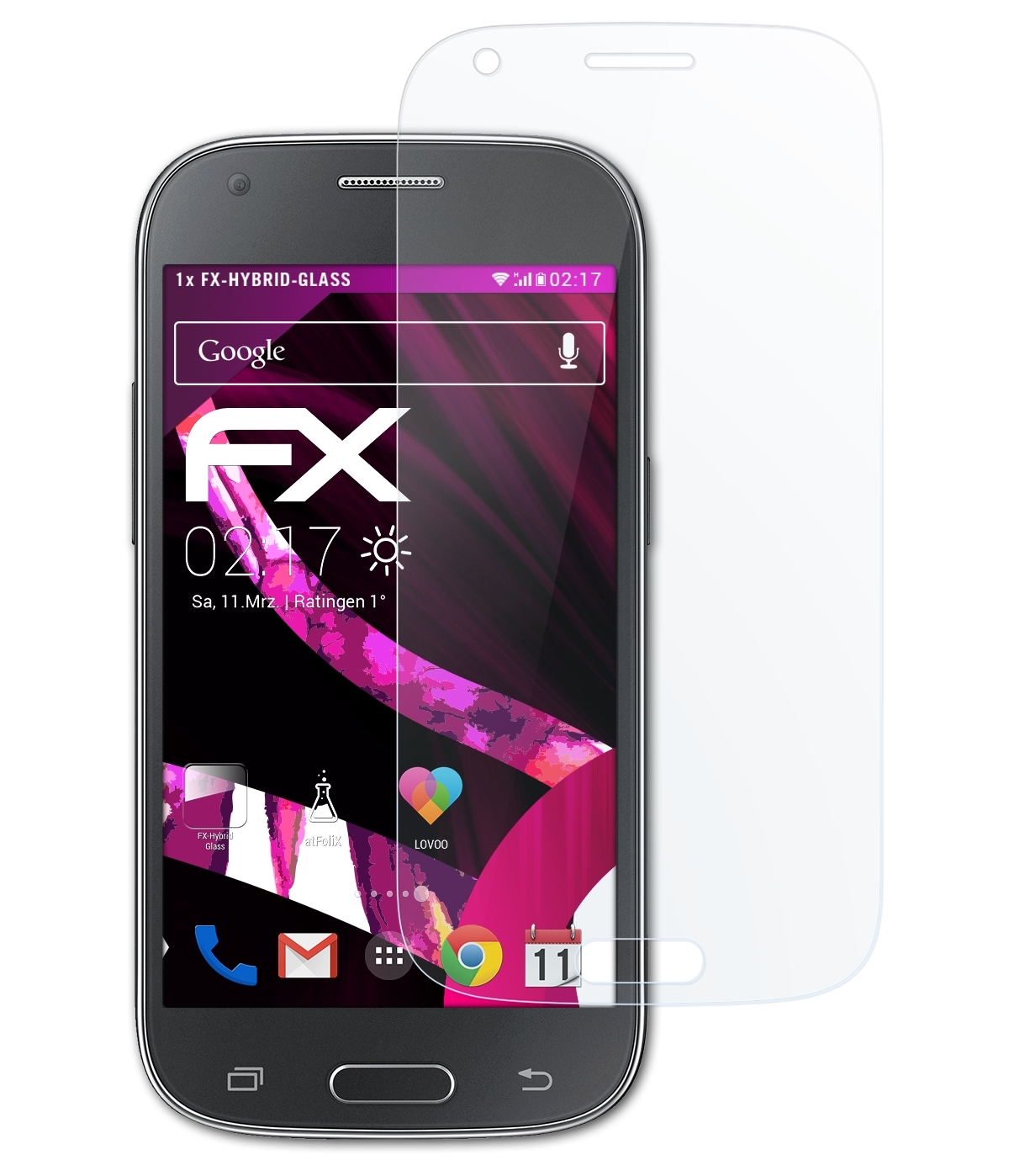 ATFOLIX FX-Hybrid-Glass Schutzglas(für Samsung 4) Galaxy Ace
