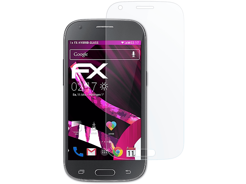 ATFOLIX FX-Hybrid-Glass Schutzglas(für Samsung 4) Galaxy Ace