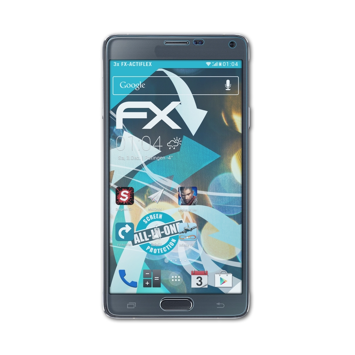 Samsung Galaxy FX-ActiFleX ATFOLIX Note Displayschutz(für 4) 3x