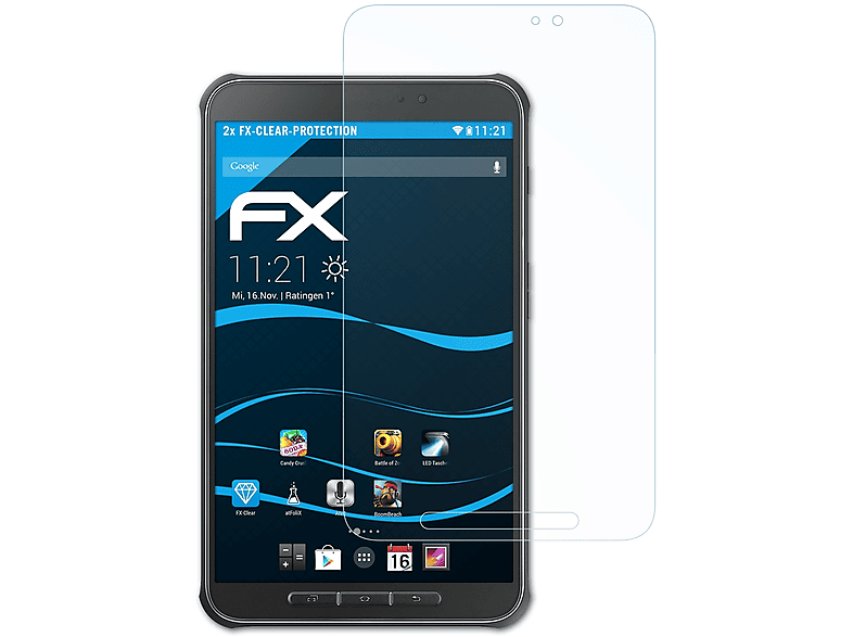 ATFOLIX 2x FX-Clear Displayschutz(für Samsung Galaxy Tab Active 8.0 (SM-T360))