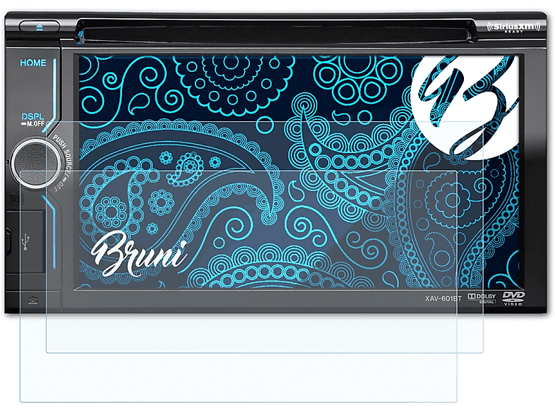 BRUNI 2x Basics-Clear Schutzfolie(für Sony XAV-601BT)