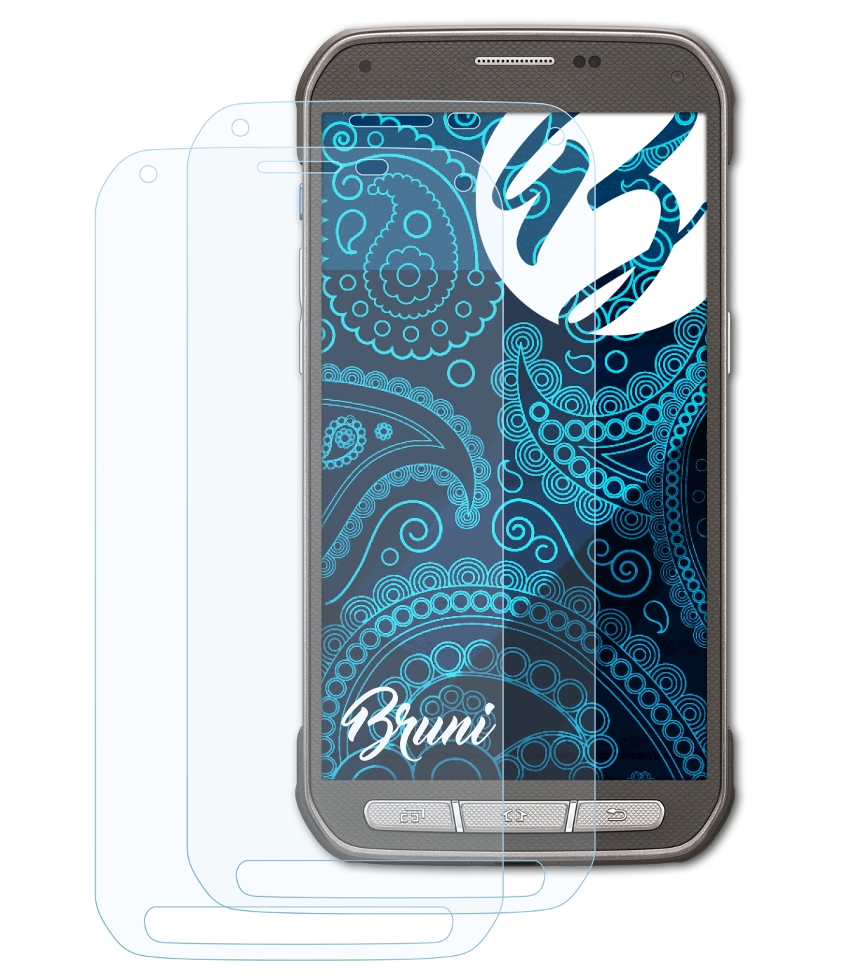 BRUNI 2x Basics-Clear Schutzfolie(für Galaxy Samsung Active) S5