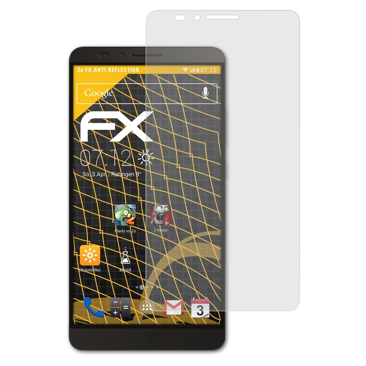 FX-Antireflex Huawei Mate 7) Displayschutz(für Ascend ATFOLIX 3x