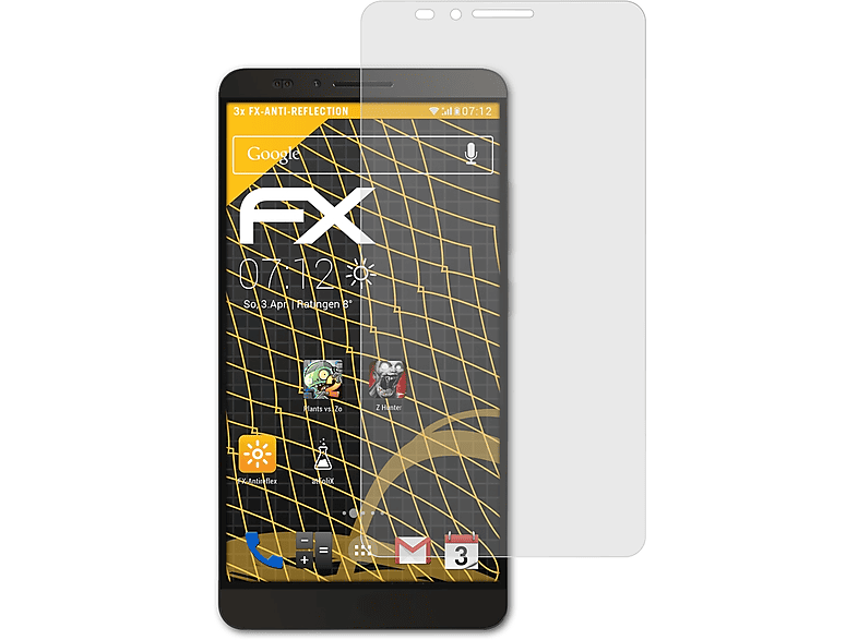 ATFOLIX 3x FX-Antireflex Displayschutz(für Huawei Ascend Mate 7)