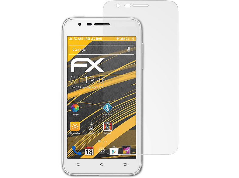 ATFOLIX 3x FX-Antireflex Displayschutz(für Phicomm i803wa)