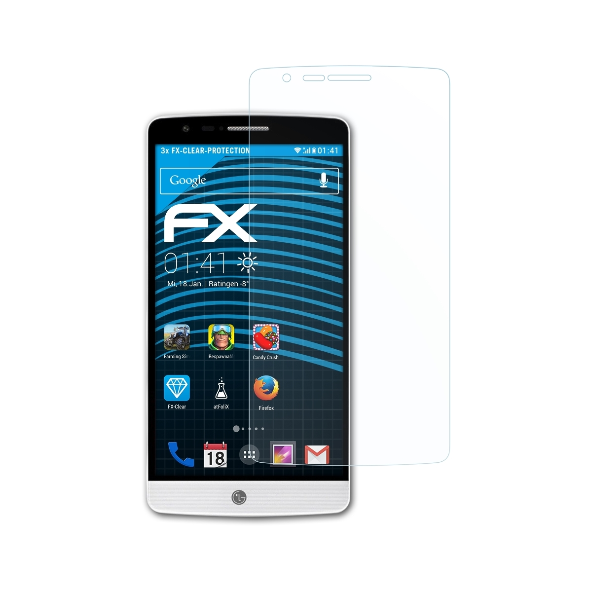 ATFOLIX 3x FX-Clear Displayschutz(für LG S) G3