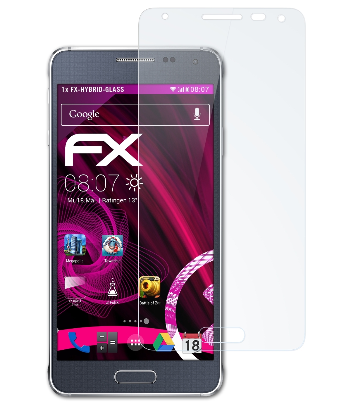Alpha) FX-Hybrid-Glass ATFOLIX Samsung Schutzglas(für Galaxy