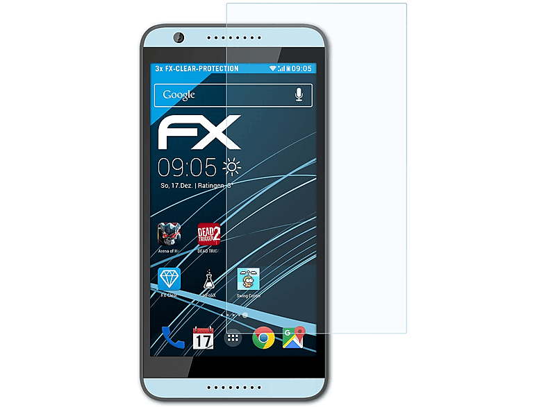 ATFOLIX 3x FX-Clear Displayschutz(für HTC Desire 820 / 820G+)