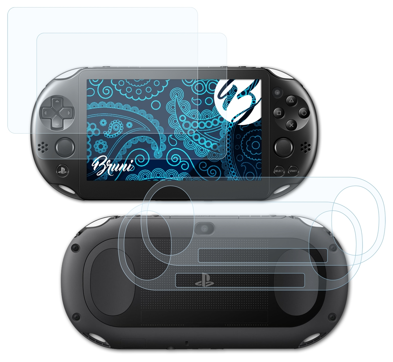 BRUNI 2x Basics-Clear Schutzfolie(für Sony PlayStation Vita Slim)