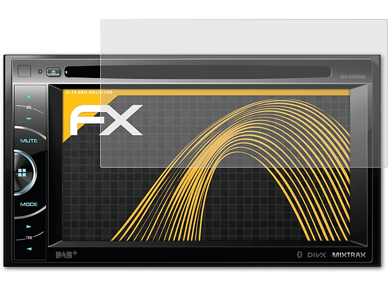 ATFOLIX 2x FX-Antireflex Displayschutz(für Pioneer AVH-X3600DAB)