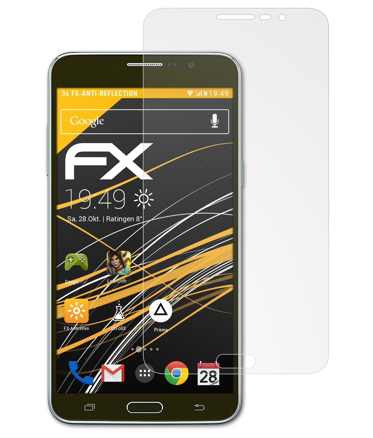 Displayschutz(für 2) Samsung ATFOLIX Galaxy 3x FX-Antireflex Mega