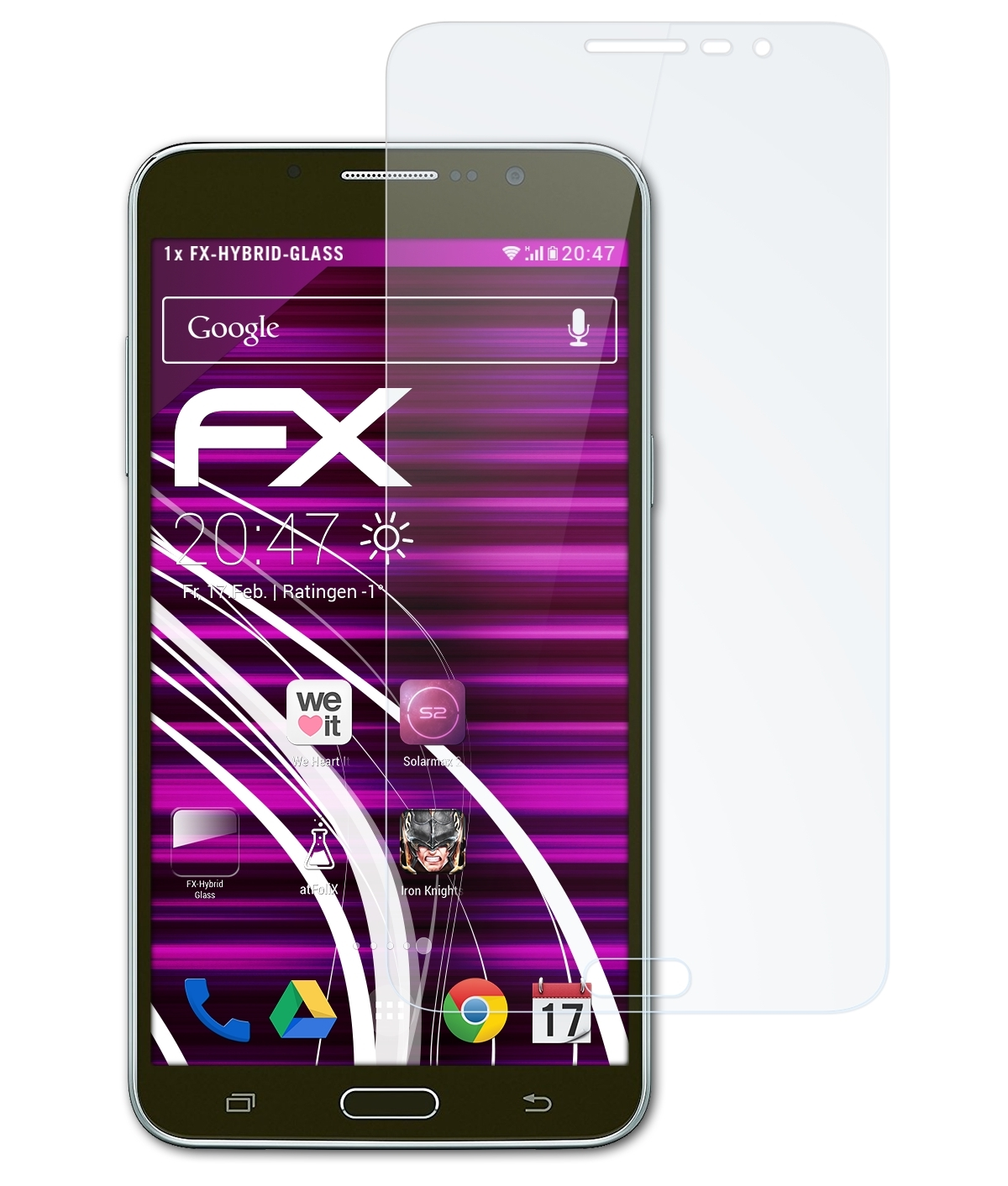 ATFOLIX FX-Hybrid-Glass Schutzglas(für Samsung 2) Mega Galaxy