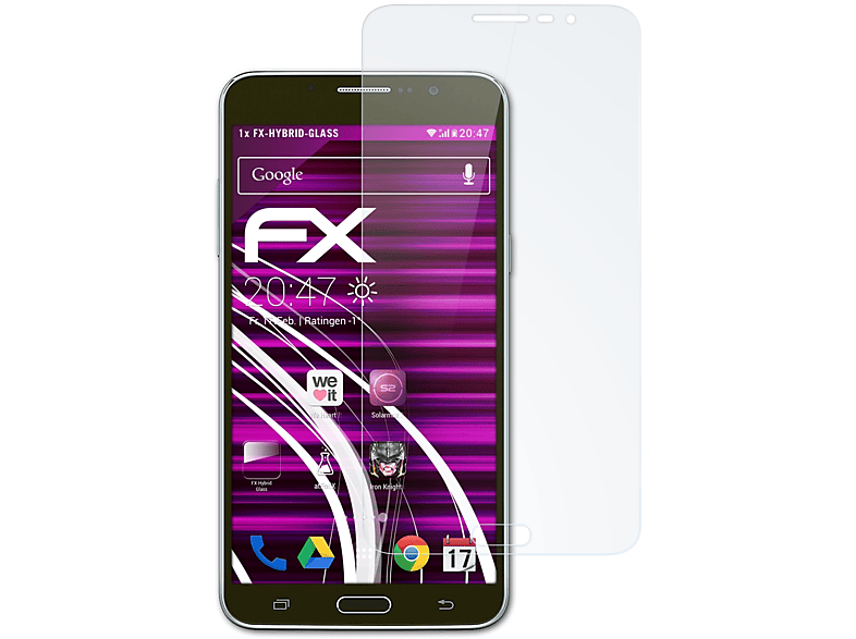 ATFOLIX 2) Mega Galaxy FX-Hybrid-Glass Samsung Schutzglas(für