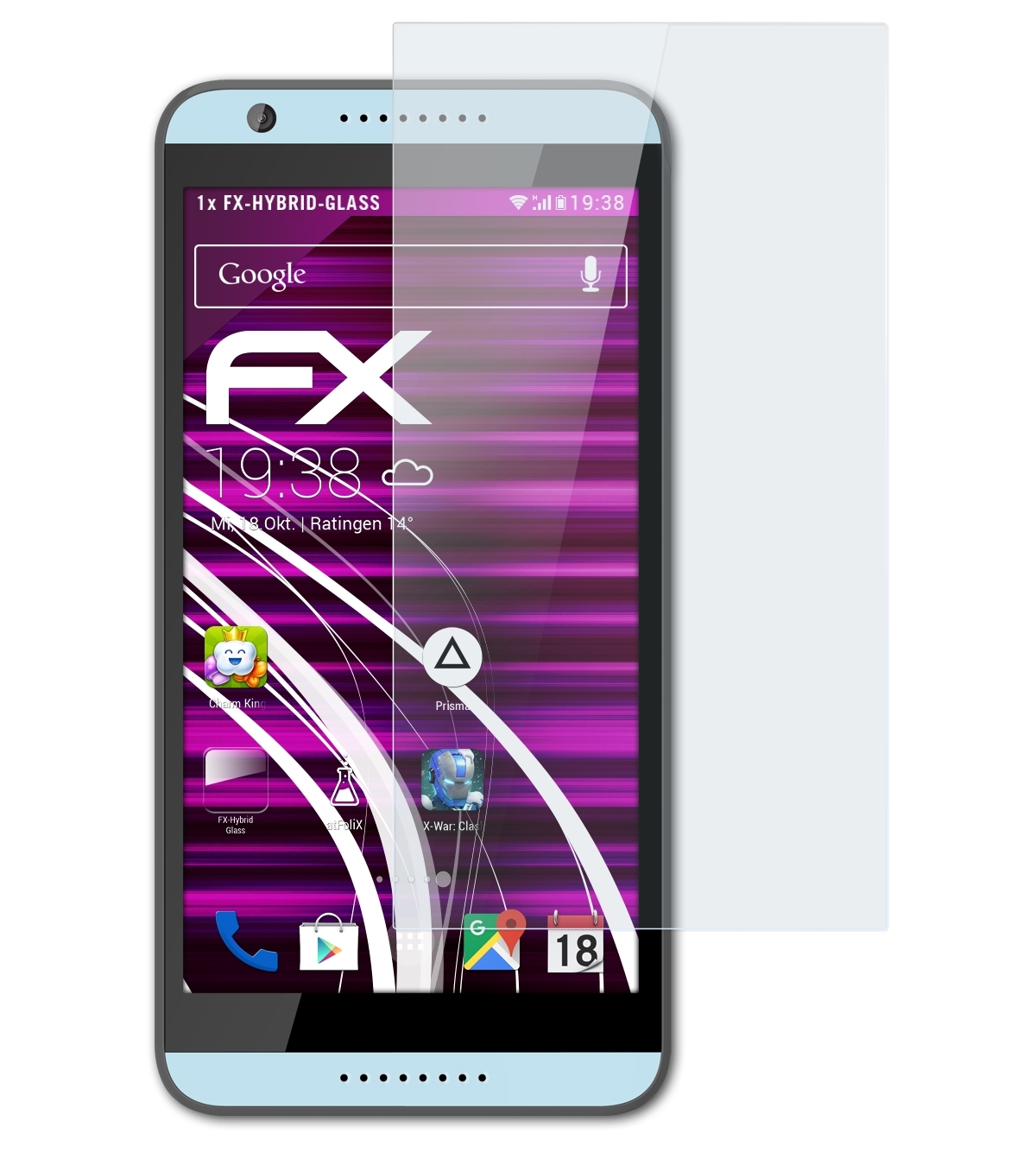 ATFOLIX Schutzglas(für 820G+) HTC FX-Hybrid-Glass / 820 Desire