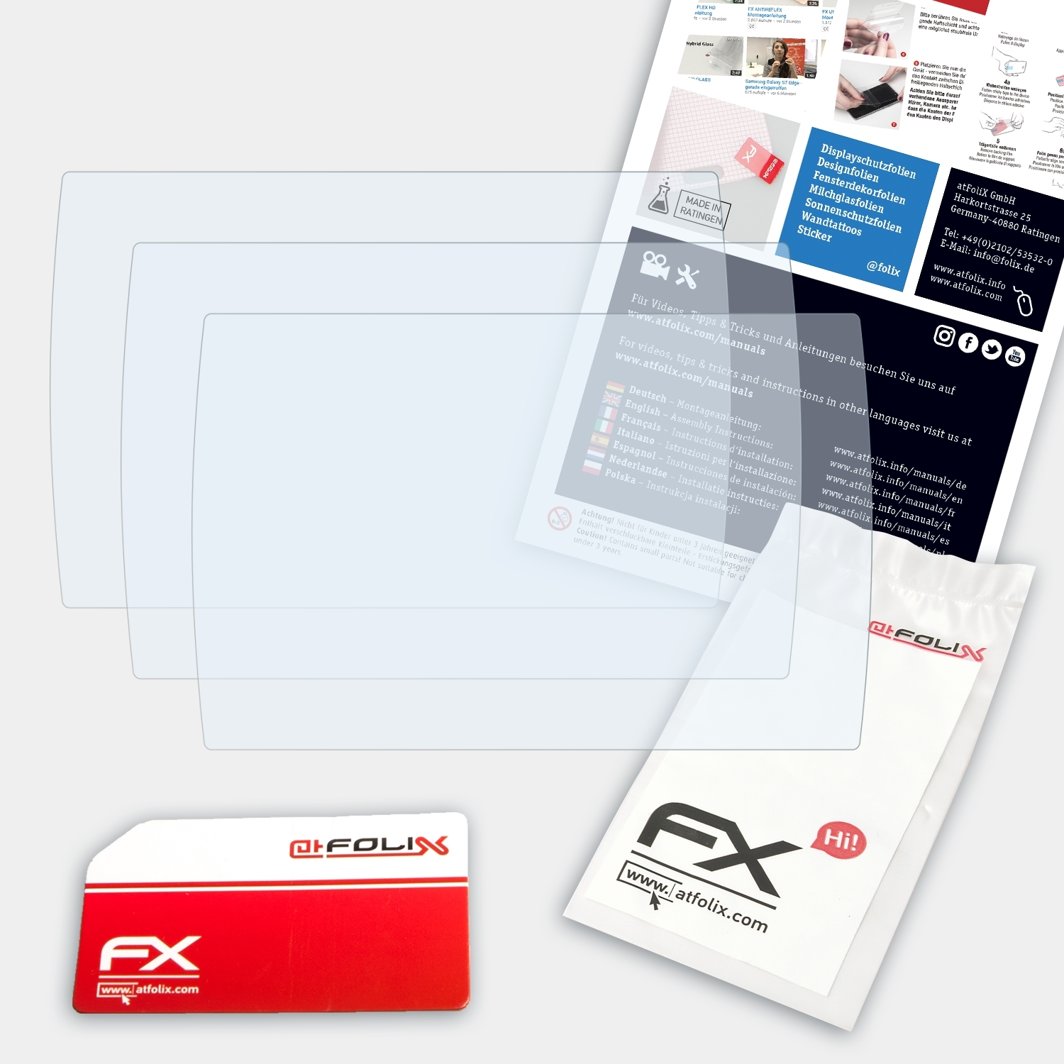 ATFOLIX 3x 70s/70dv) Displayschutz(für echoMAP FX-Clear Garmin