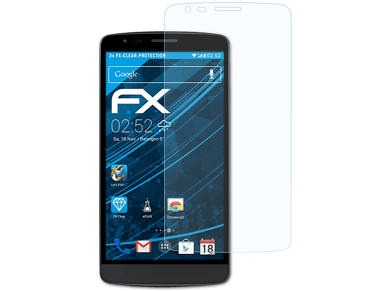 ATFOLIX 3x FX-Clear Displayschutz(für Stylus) LG G3
