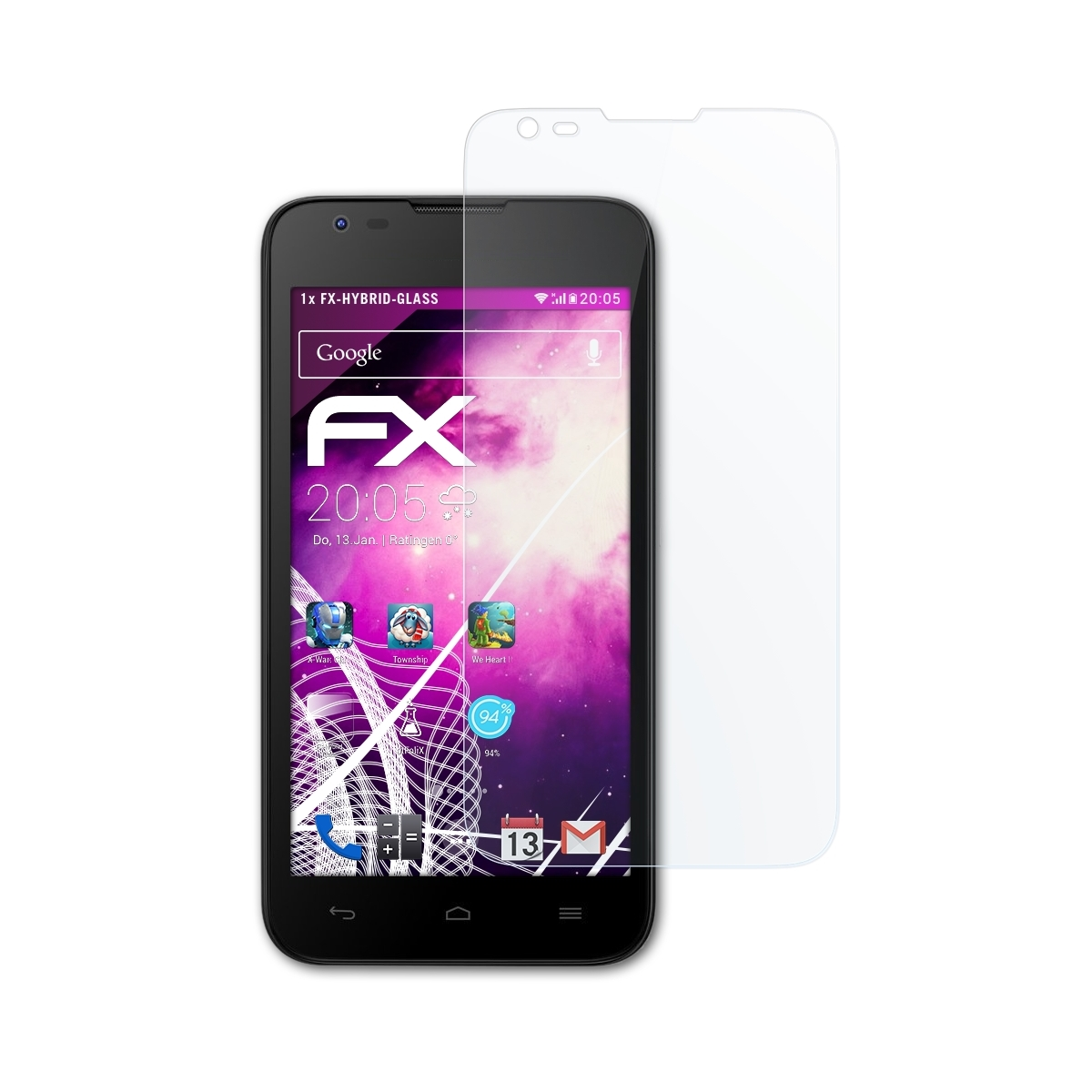 ATFOLIX FX-Hybrid-Glass Y550) Ascend Schutzglas(für Huawei