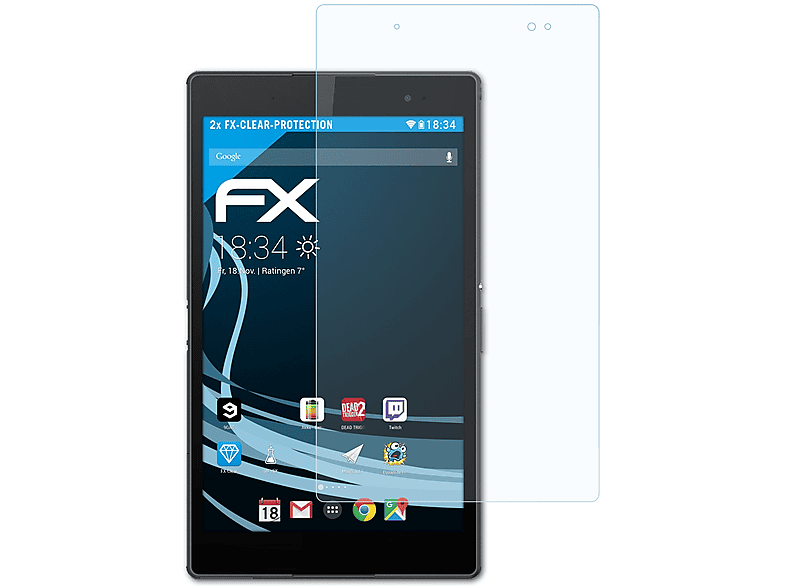 2x Z3 Xperia Tablet Compact) Displayschutz(für Sony FX-Clear ATFOLIX