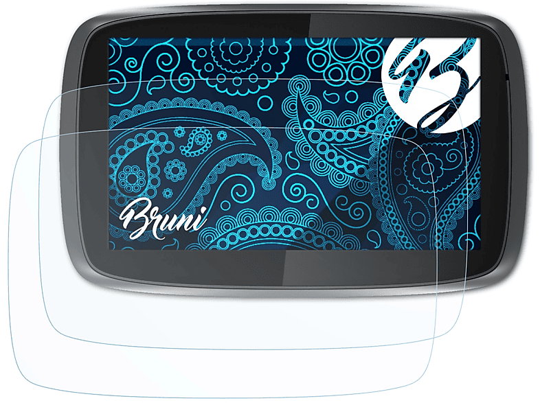 BRUNI 2x Basics-Clear Schutzfolie(für TomTom GO 500 (2013))