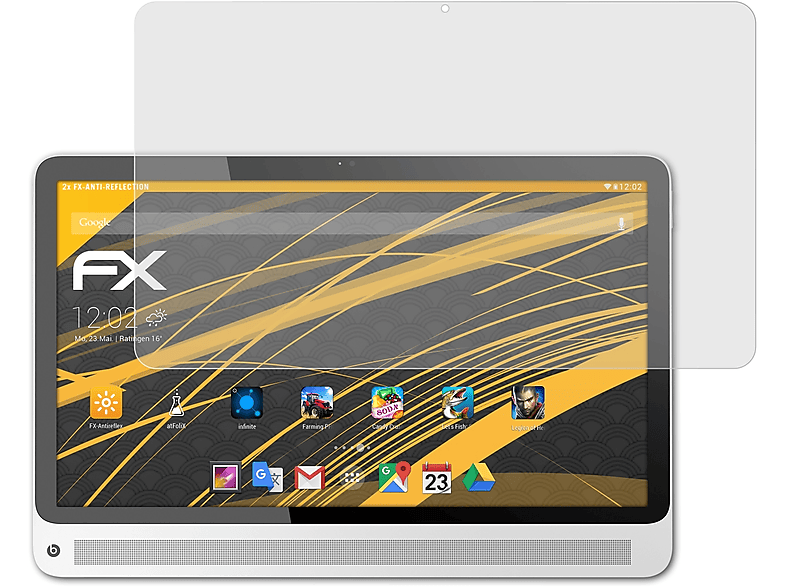 ATFOLIX 2x FX-Antireflex Displayschutz(für HP Slate 17)