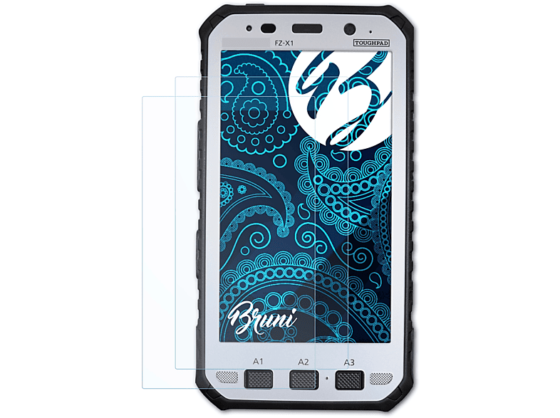 BRUNI 2x Basics-Clear Schutzfolie(für Panasonic ToughPad FZ-E1, FZ-X1)